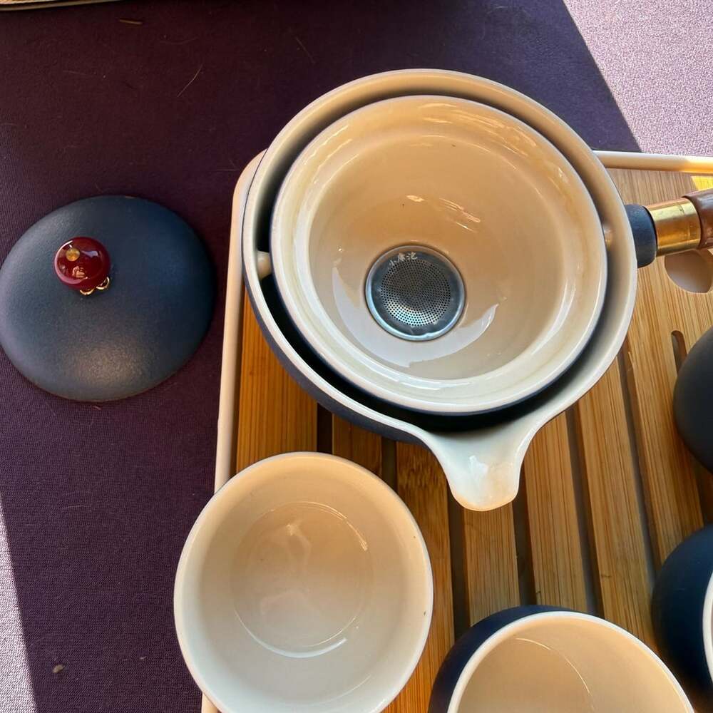 Ceramic 360 Rotating Tea Set - Picture 3 of 6